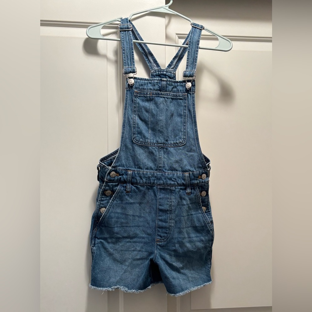 Madewell Adirondack Denim shorts overalls, size xs